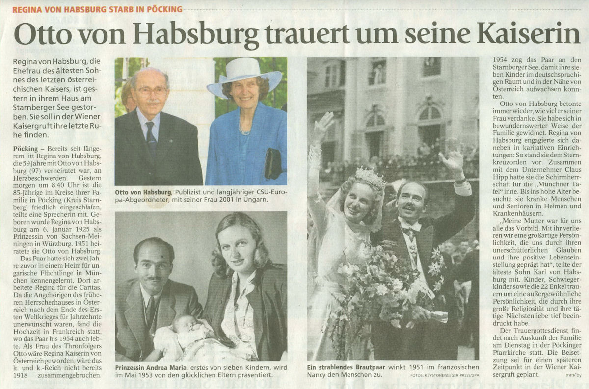 Regina von Habsburg (geb. von Sachsen-Meiningen)