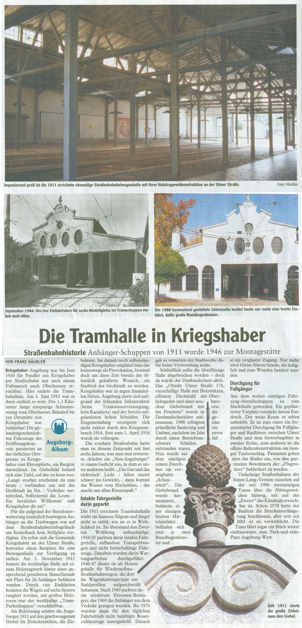 Die Tramhalle in Kriegshaber