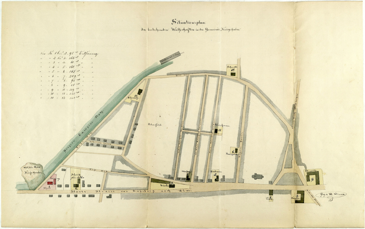 Strassenplan Kriegshaber 1884